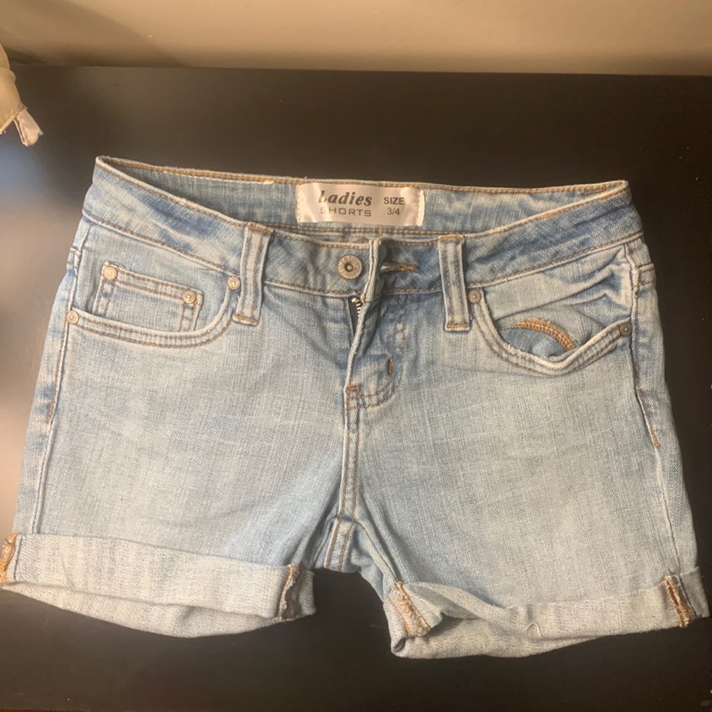 Light wash shorts